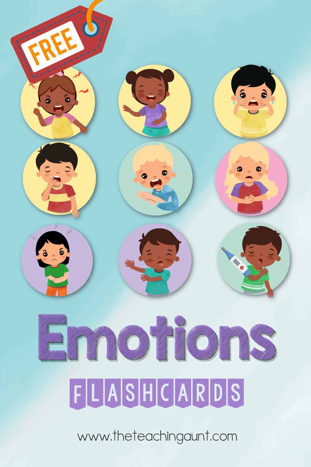 emotions flashcards for preschool - the teaching aunt